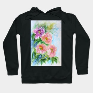 Colors of May Watercolor Painting Hoodie